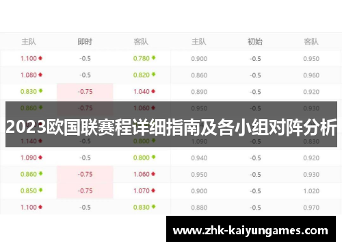 2023欧国联赛程详细指南及各小组对阵分析